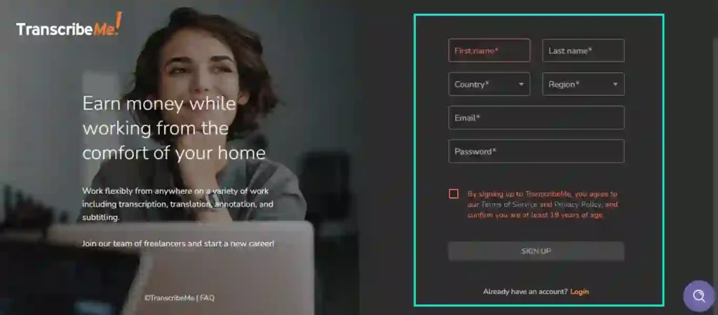 Transcribeme register