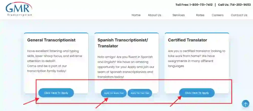 GMR transcription Jobs types